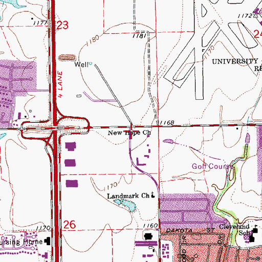 Topographic Map of Norman Regional Hospital Emergency Medical Services Stat West Side Station, OK