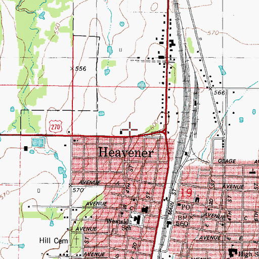 Topographic Map of Emergency Medical Services of Le Flore County Station 8 Heavener, OK