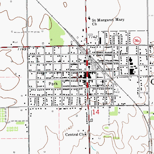 Topographic Map of Crescent Emergency Medical Service, OK