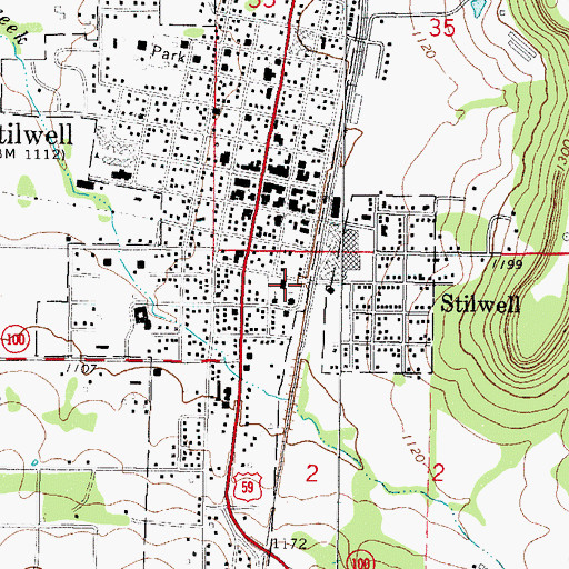 Topographic Map of Pafford Emergency Medical Services, OK