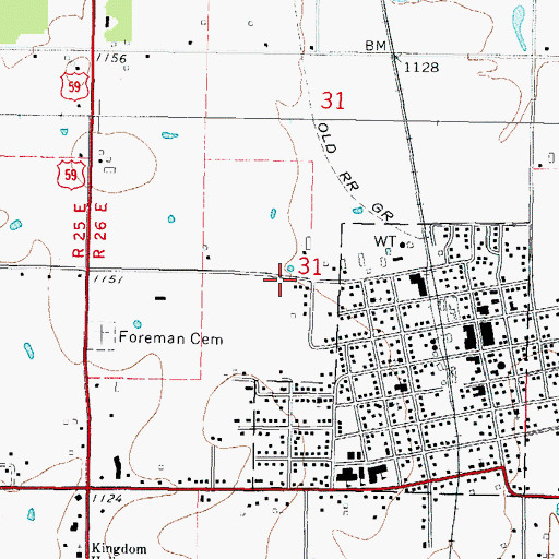 Topographic Map of Southwest Emergency Medical Services Westville Substation, OK