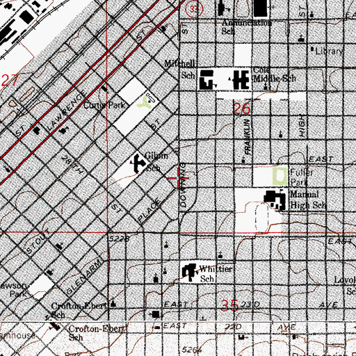 Topographic Map of Gilliam School, CO