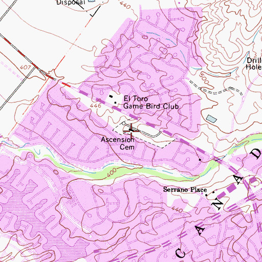 Topographic Map of Ascension Cemetery, CA