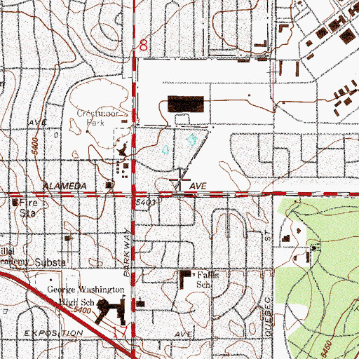 Topographic Map of Denver Academy of Torah, CO