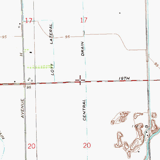 Topographic Map of Central Drain, AZ