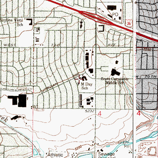 Topographic Map of Francis Marion Day Elementary School, CO