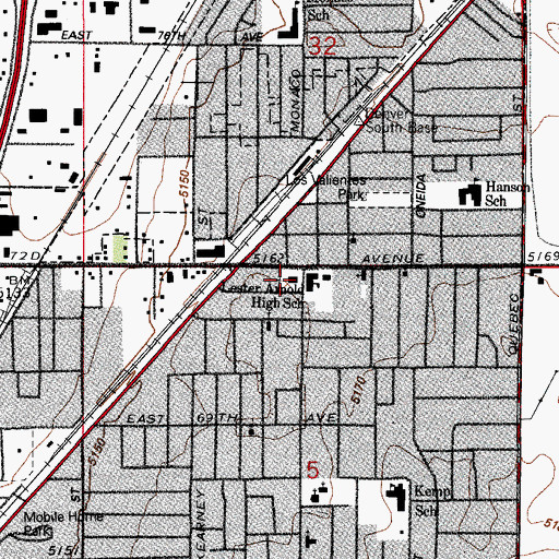 Topographic Map of Anythink Commerce City Library, CO