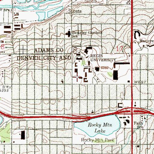 Topographic Map of Dayton Memorial Library, CO