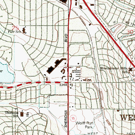 Topographic Map of The Colorado Educational Theatre, CO
