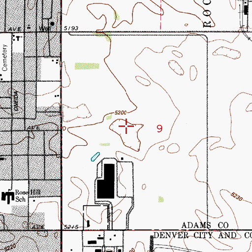 Topographic Map of Commerce City Municipal Court, CO