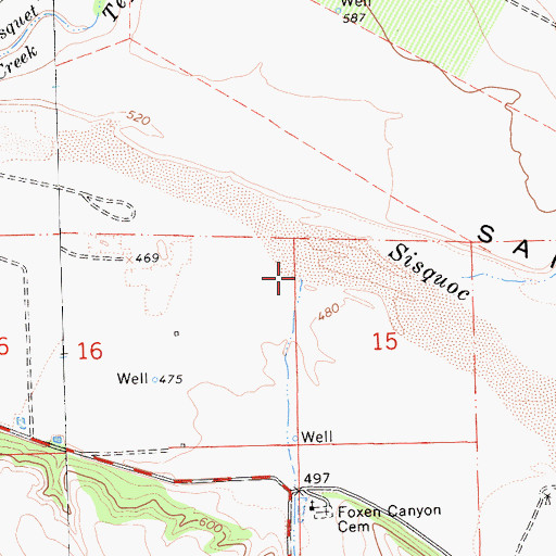Topographic Map of Asphaltum Creek, CA