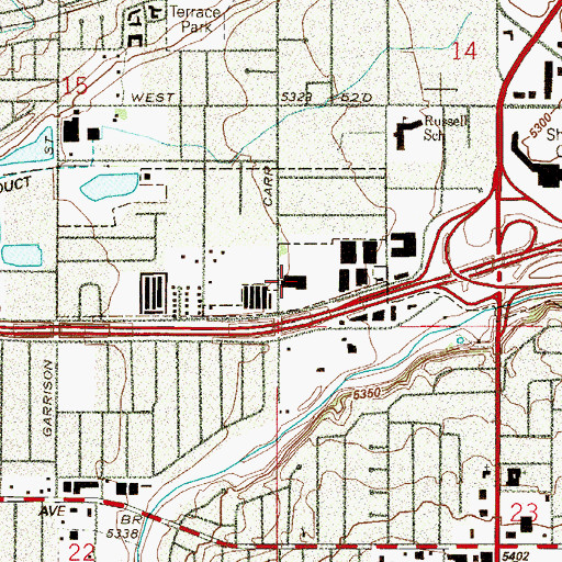 Topographic Map of Faith Bible Chapel Carr Street Campus, CO