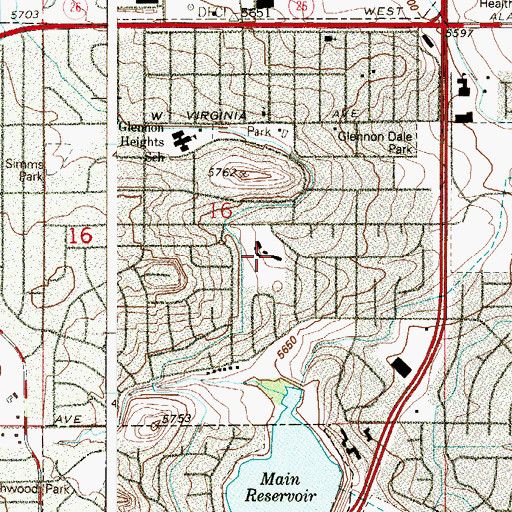 Topographic Map of Green Mountain Christian Church, CO