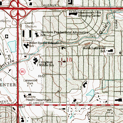 Topographic Map of Westwoods Community Church, CO