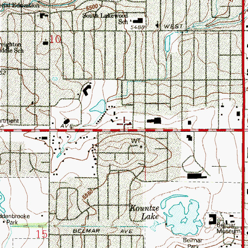 Topographic Map of Alameda Hills Baptist Church, CO
