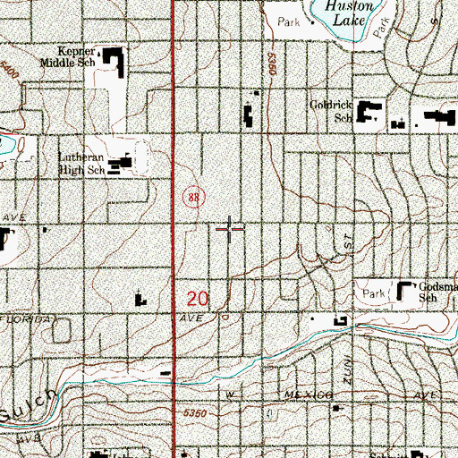Topographic Map of Victory Baptist Church, CO