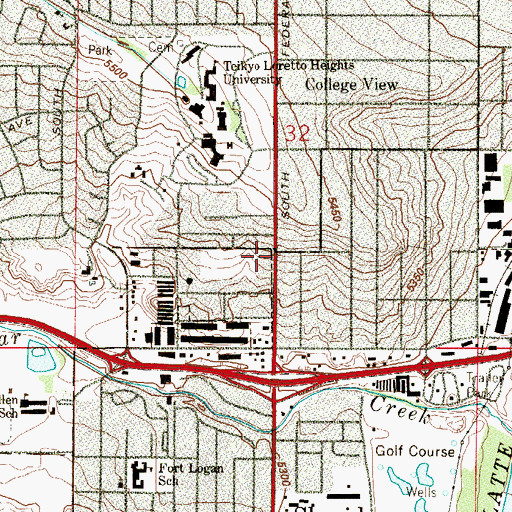 Topographic Map of Amazing Grace Church, CO