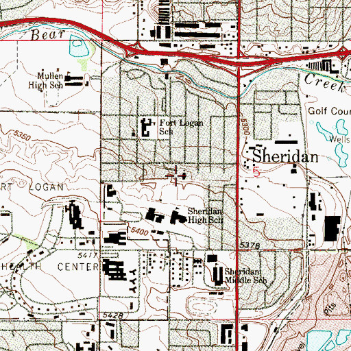 Topographic Map of Holy Name Catholic Parish, CO