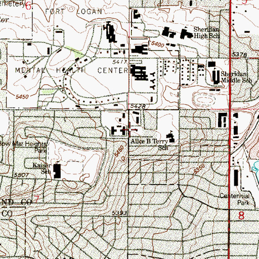 Topographic Map of Valley View Church of God, CO