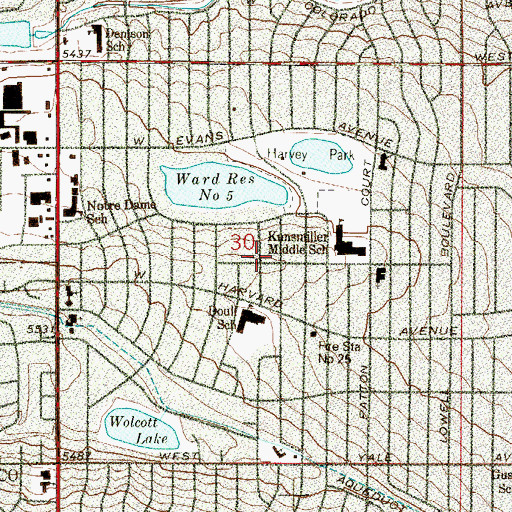 Topographic Map of The Church in South Denver, CO