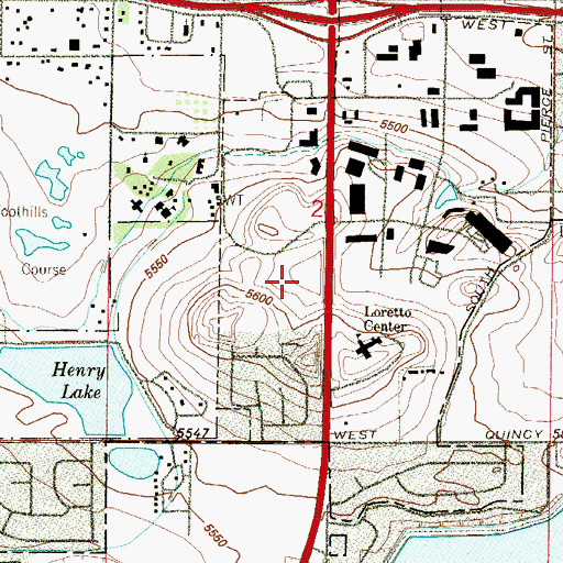 Topographic Map of Southern Gables Church, CO