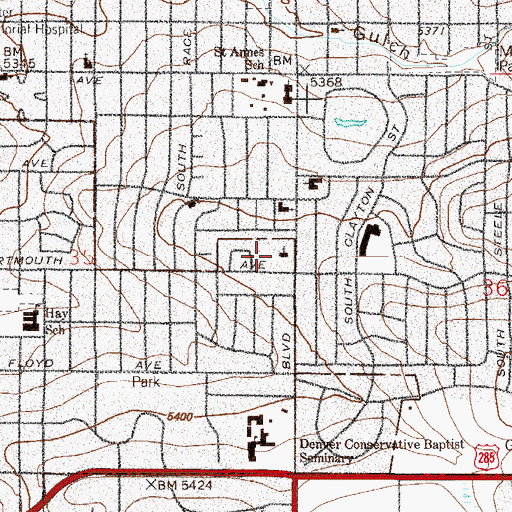 Topographic Map of David W Brown House, CO