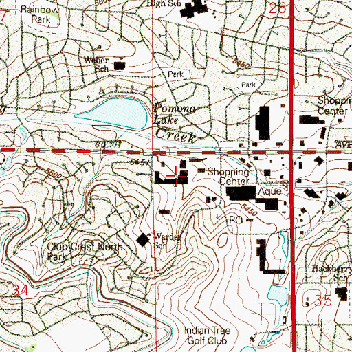 Topographic Map of Foothills Community Church, CO