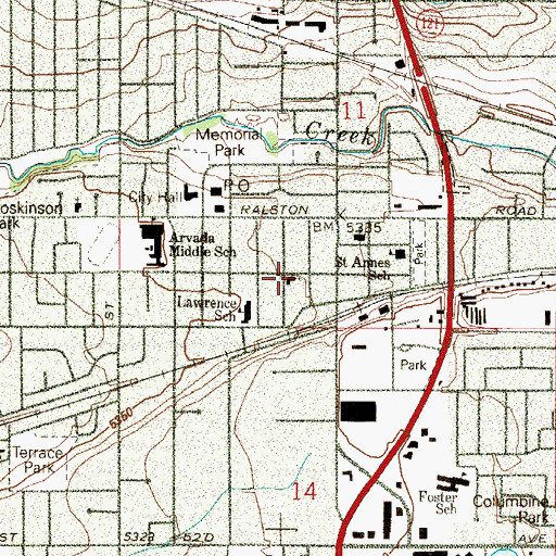 Topographic Map of Cornerstone Church of God, CO