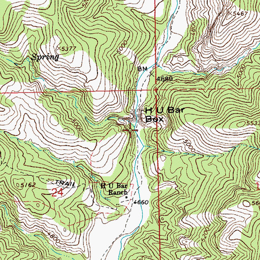 Topographic Map of Bull Creek, AZ