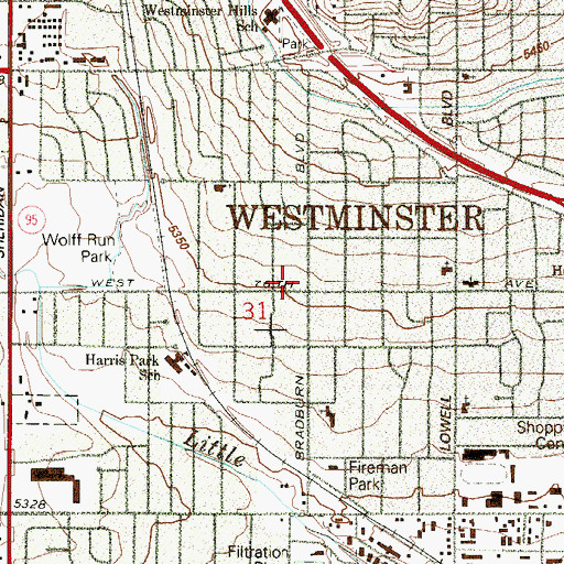 Topographic Map of Saint Martha's Episcopal Church, CO