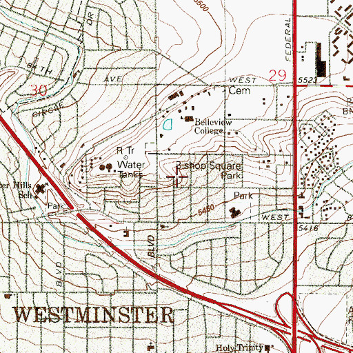Topographic Map of Denver Hmong Alliance Church, CO