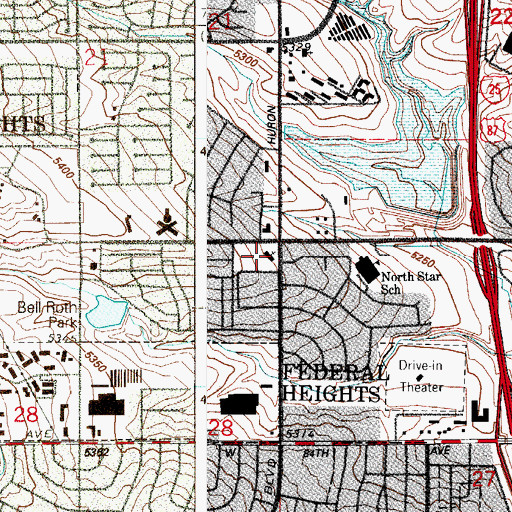 Topographic Map of Agape Bible Church, CO