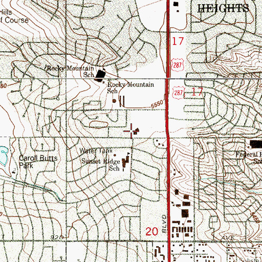 Topographic Map of Saint Mark Catholic Church, CO