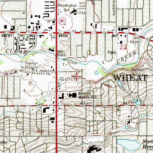 Topographic Map of Grace Christian Center, CO