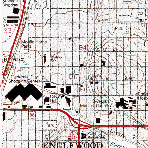Topographic Map of The Gothic Theatre, CO