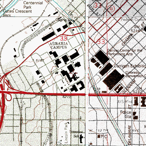 Topographic Map of Saint Elizabeth of Hungary Catholic Church, CO