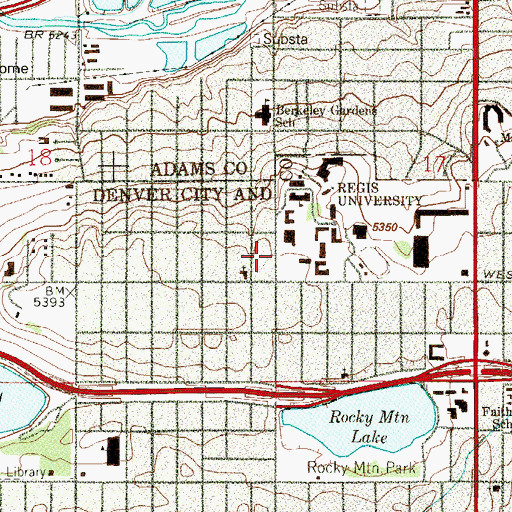 Topographic Map of Berkeley School, CO