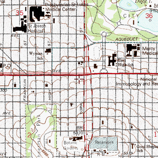 Topographic Map of Colorado School of Traditional Chinese Medicine, CO