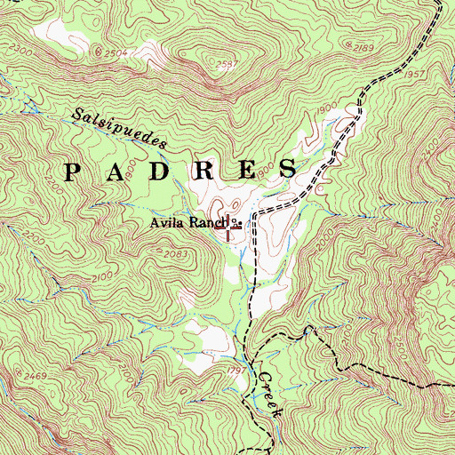 Topographic Map of Avila Ranch, CA