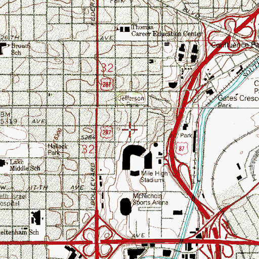 Topographic Map of The Urology Center of Colorado, CO