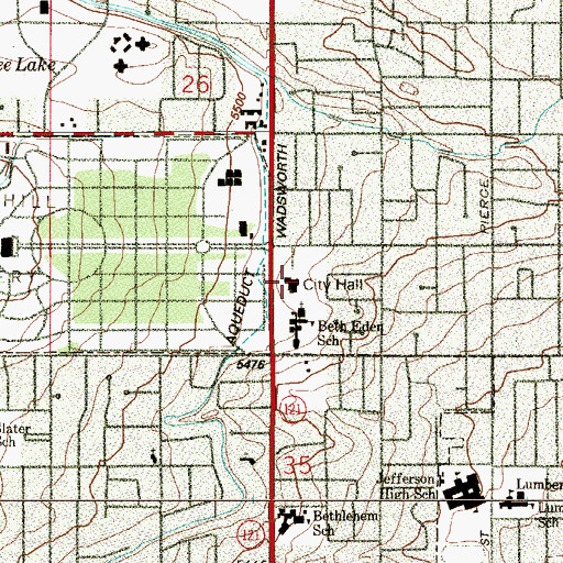 Topographic Map of Wheat Ridge Municipal Court, CO
