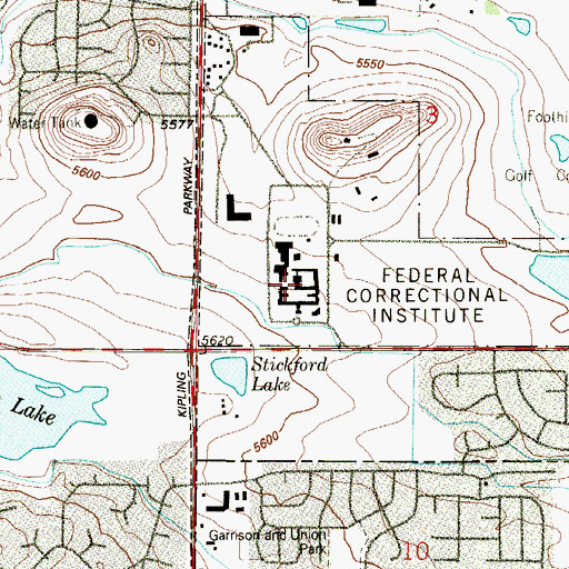 Topographic Map of Federal Correctional Institution Englewood, CO
