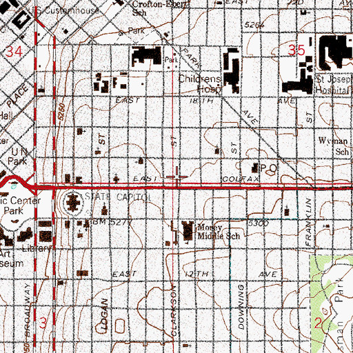 Topographic Map of The Fillmore Auditorium, CO