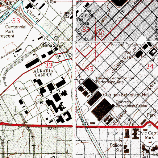 Topographic Map of Conservatory Theatre, CO