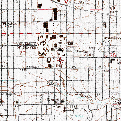Topographic Map of The Robert and Judi Newman Center for the Performing Arts, CO