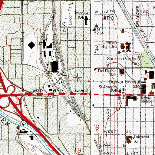 Topographic Map of Buntport Theater Company, CO