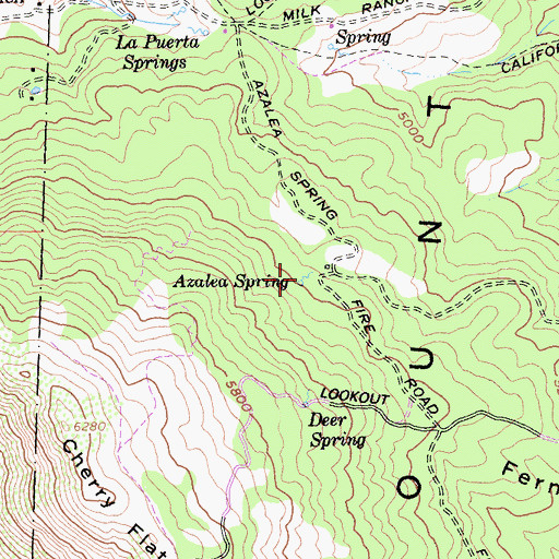 Topographic Map of Azalea Spring, CA
