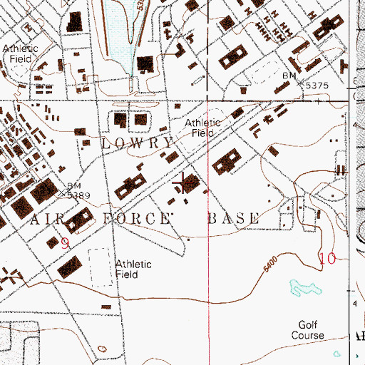 Topographic Map of Big Bear Ice Arena, CO