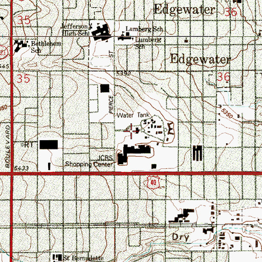 Topographic Map of Rocky Mountain College of Art and Design, CO