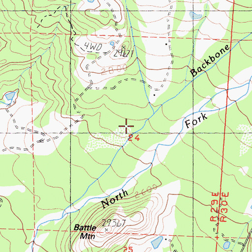 Topographic Map of Backbone Creek, CA
